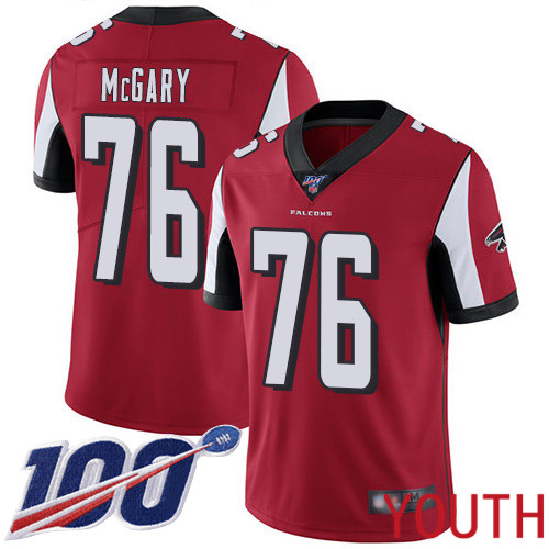 Atlanta Falcons Limited Red Youth Kaleb McGary Home Jersey NFL Football #76 100th Season Vapor Untouchable->youth nfl jersey->Youth Jersey